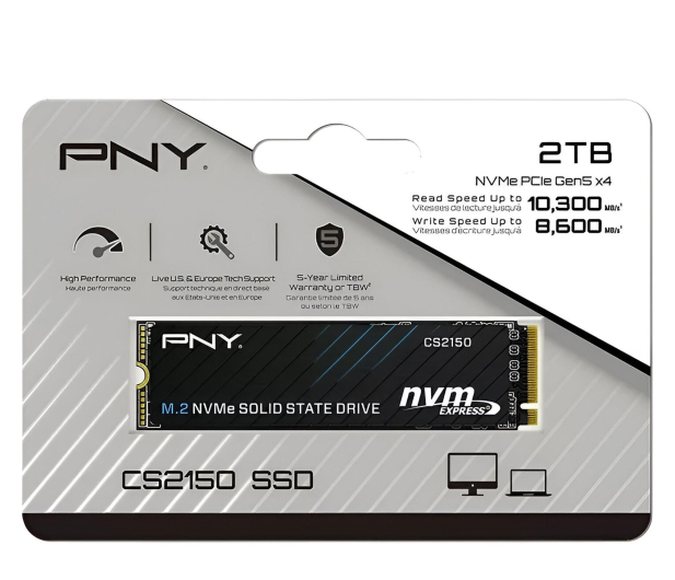 PNY 2TB M.2 PCIe Gen5 NVMe CS2150 - 1338755 - zdjęcie 3
